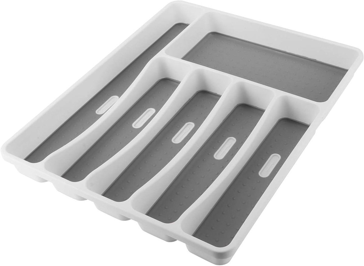 Lade organizer - Bestekbak - Keuken opruimen - Antislip voetjes - 40x32 cm - Zilver
