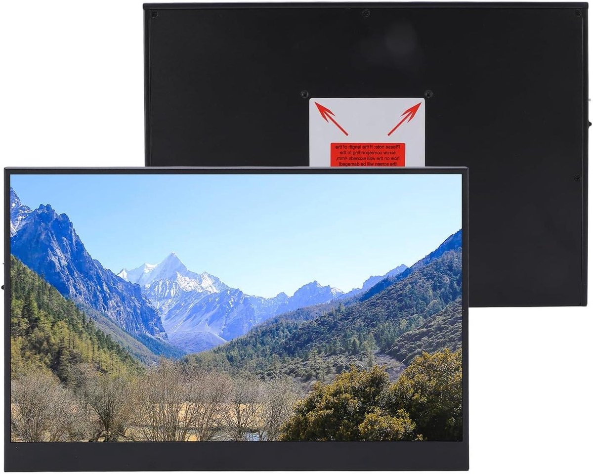 Draagbare Monitor - Extra Scherm - Mobiel Werken - FHD 1080P Resolutie - 12 Inch - Zwart