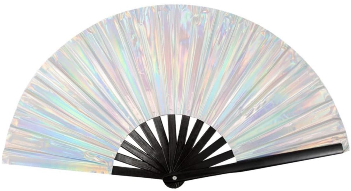 SPHProducts - Vouwfan - Grote Holografische Handgevouwen Fan - 10 Inch - Feest en Festival - Ideaal voor Decoratie - Uniek en Opvallend