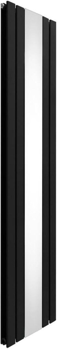 Paneelradiator met spiegel - Verticale verwarming - Ruimte verwarmen - Dubbele kolom design - 180 x 42.5 cm - Zwart