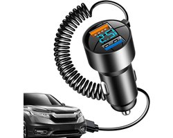 Snellader USB C - Autolader Adapter - Onderweg Opladen - PD QC 3.0 - 100W Vermogen - Zwart