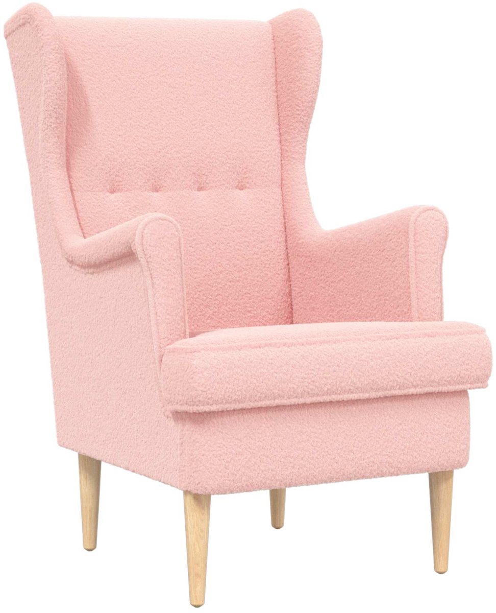 vidaXL - Fauteuil - Roze - Bouclé