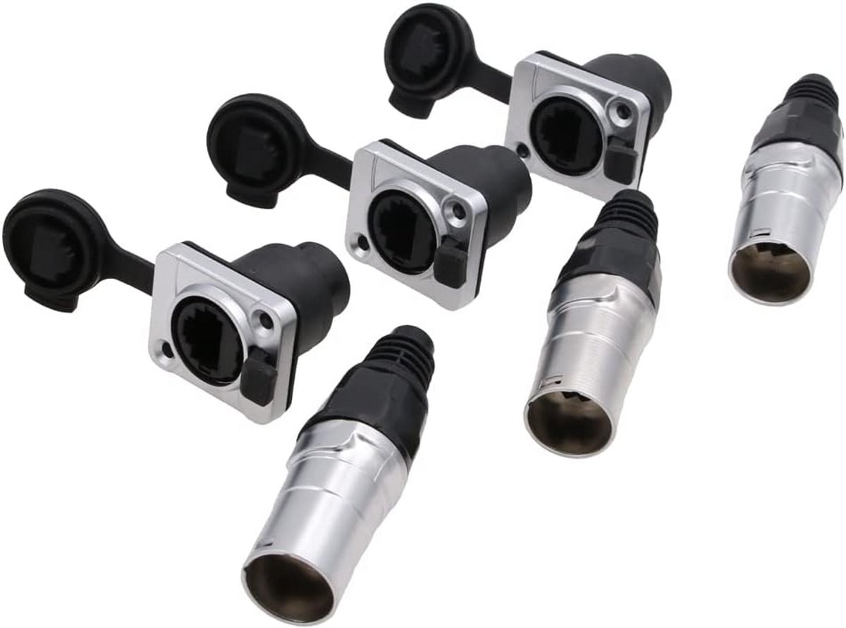 Waterdichte RJ45 Connector Set - Metalen IP65 Ethernet Panel Mount Netwerk Plug & Socket