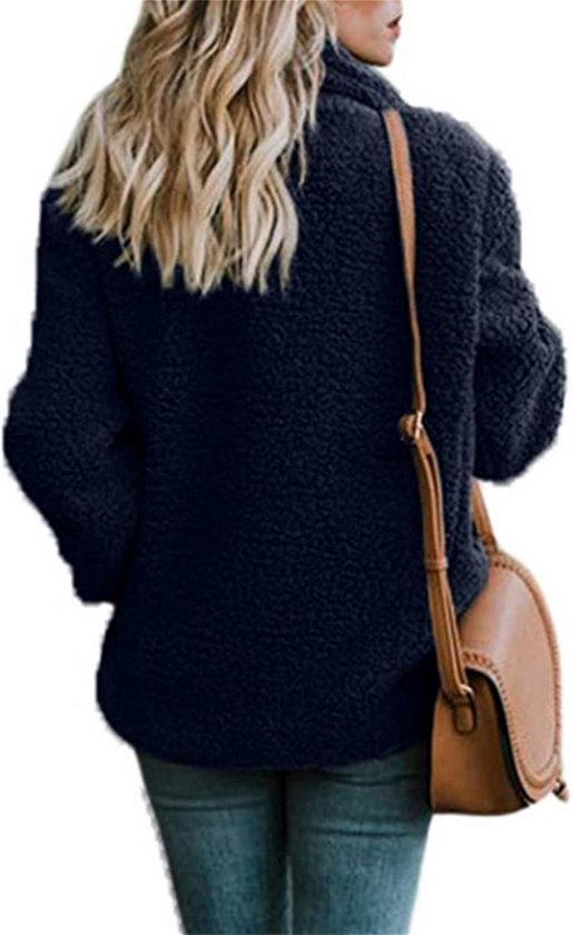 EFOFEI Ladies Previous Leistentaschen Zweireihig Coatfaux Wool Cloak With Taschenplüsch Outerwear — afbeelding 3