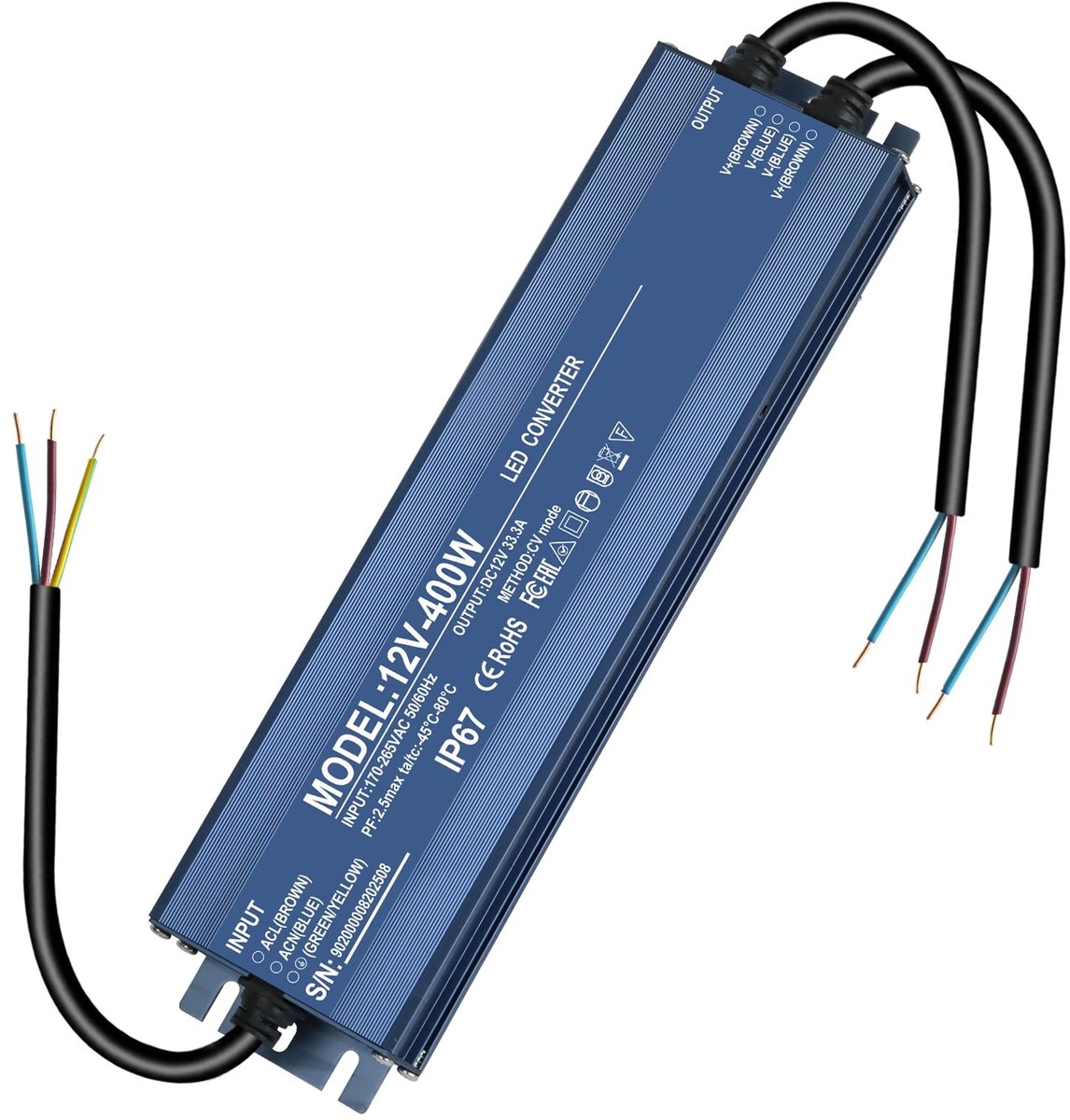 aladdien - Led-transformator 12 V - Waterdicht - 400 W - Voeding 12 V - Niet dimbaar - Flikkervrij