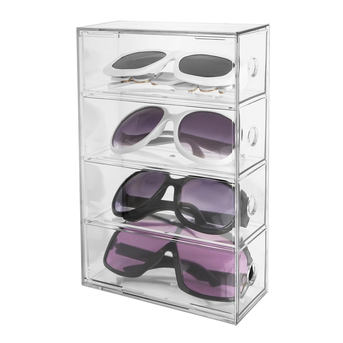 aladdien - Acryl Zonnebril Organizer - Voor Extra Grote Zonnebrillen - Doorzichtig - Opbergruimte voor Zonnebrillen - Geschikt voor Diverse Modellen