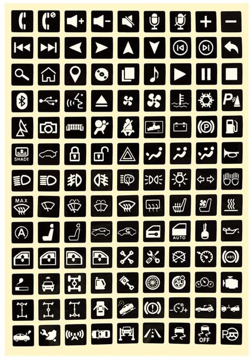 aladdien - Auto Knop Reparatie Sticker Kit - Lichtgevende Autosticker - Duurzaam PET-materiaal - Eenvoudig te installeren - Zelfklevende etiketten -..