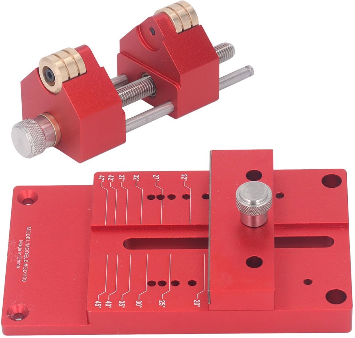 aladdien - Beitelslijperset - Slijpgeleiding van aluminium - Voor precisie houtbewerking - 23x20x7 cm - Inclusief schuifmaat en hoekinrichting - Ges..