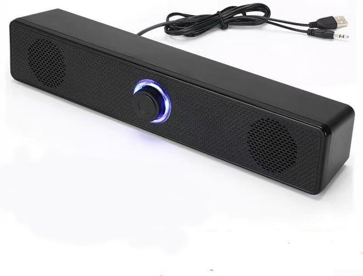 USB Soundbar met Draadloze & Bedrade Verbinding voor TV, PC en Laptop - Stereo Geluid