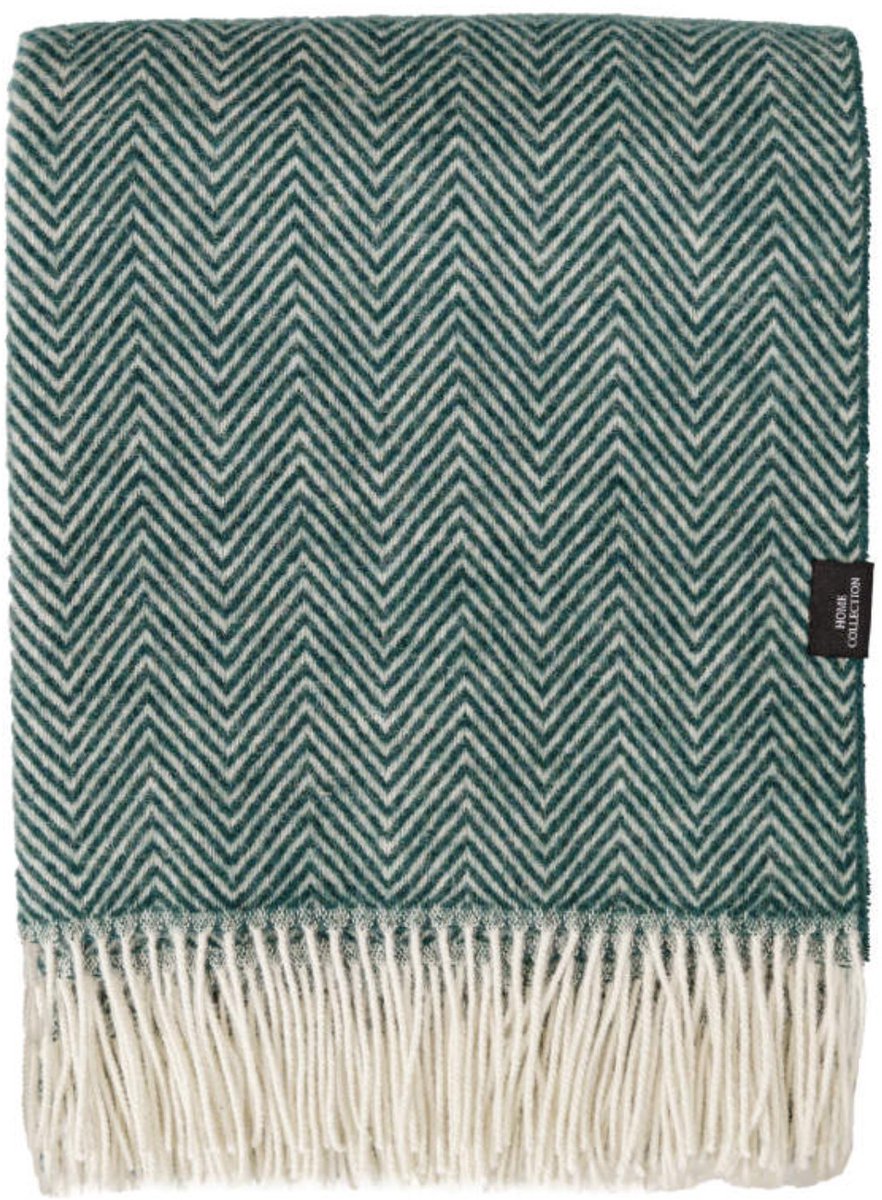 WOOOL® Plaid - Manhattan (Groen) - 140x200cm - 100% Wol