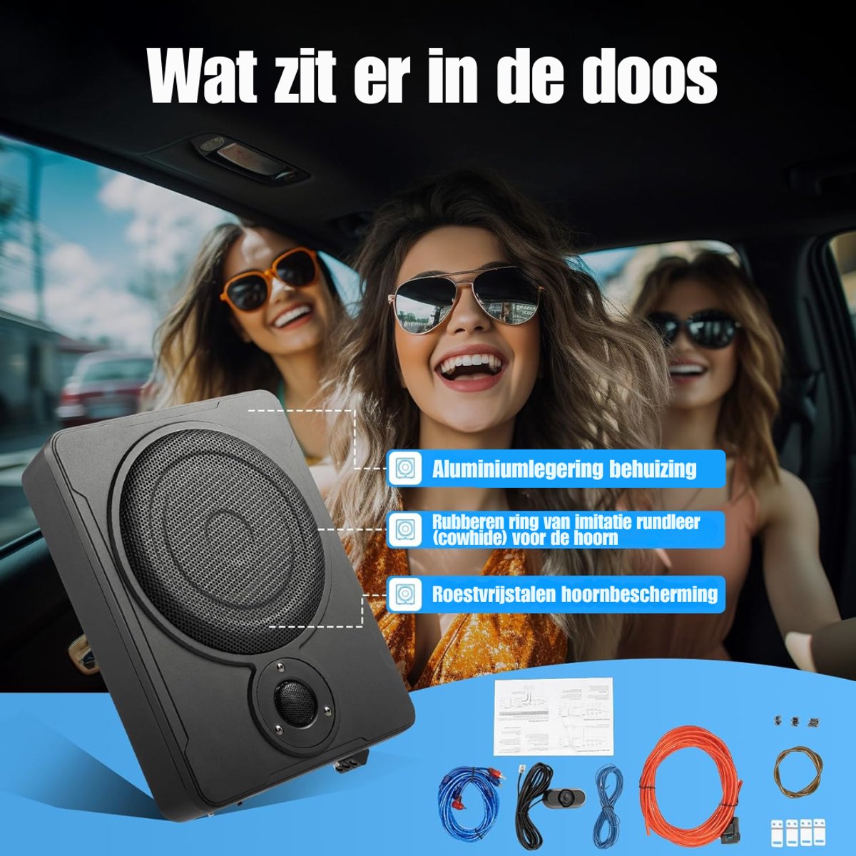 HEZIVO® Underseat Subwoofer - Actieve Luidspreker Auto - Bassbox - 600W – foto 2