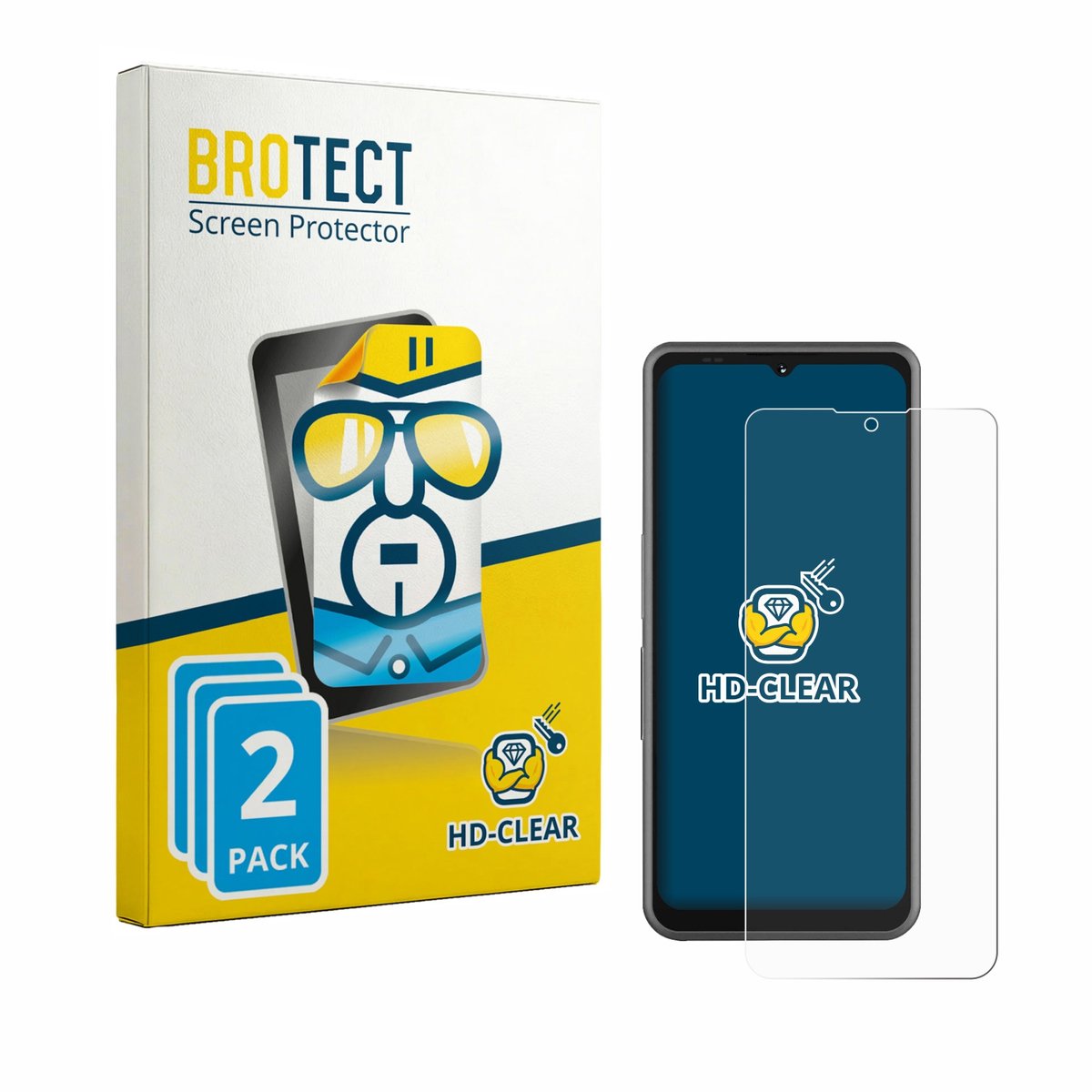 BROTECT - Screenprotector voor Sonim XP Pro E - Folie Beschermfolie transparant 2 Stuks