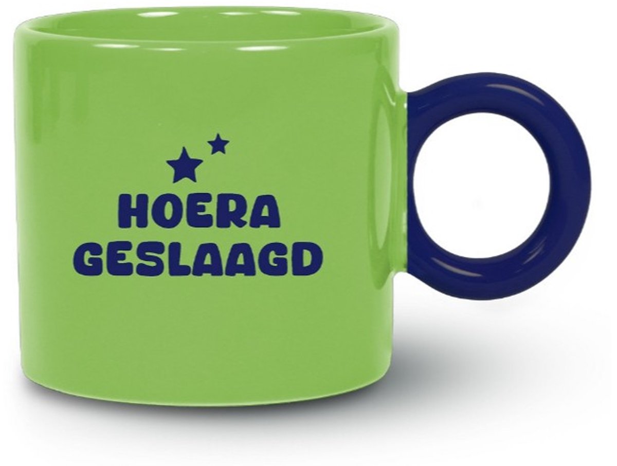 Mok “Hoera geslaagd” - Diploma Cadeau - Grappige Geslaagd Mok - Cadeau - Examen