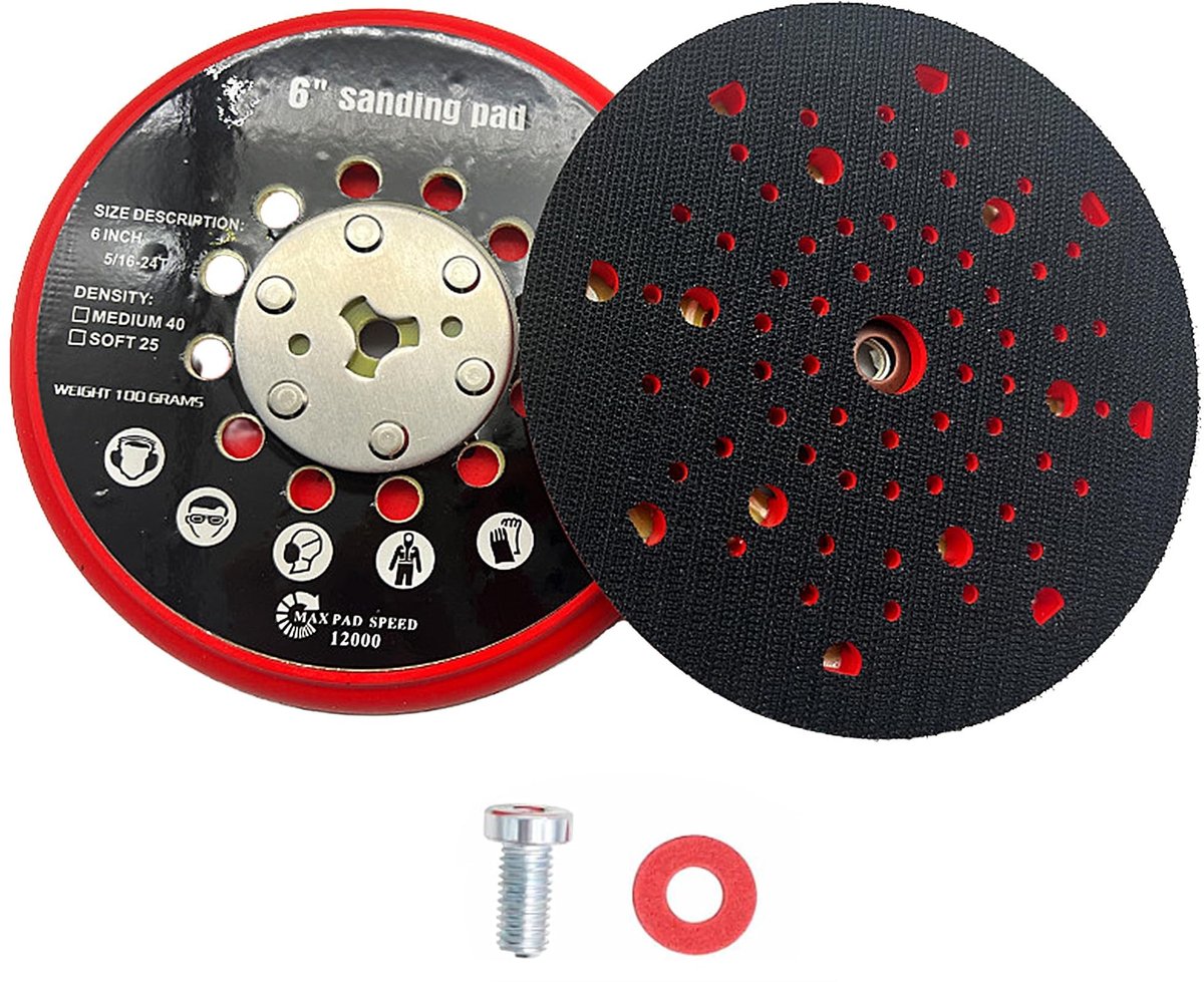 aladdien - Schuurschijf - Multigats onderlegger - 150 mm - Klittenband-steunschijven - Compatibel met Bosch - Ideaal voor schuuren en polijsten