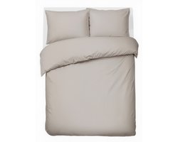 HUSH Living Dekbedovertrek percale - 100% katoen - 200TC - extra fris en koel - sterk en slijtvast - 200x220+20cm - 2 x 60x70cm kussenslopen - lichtgrijs