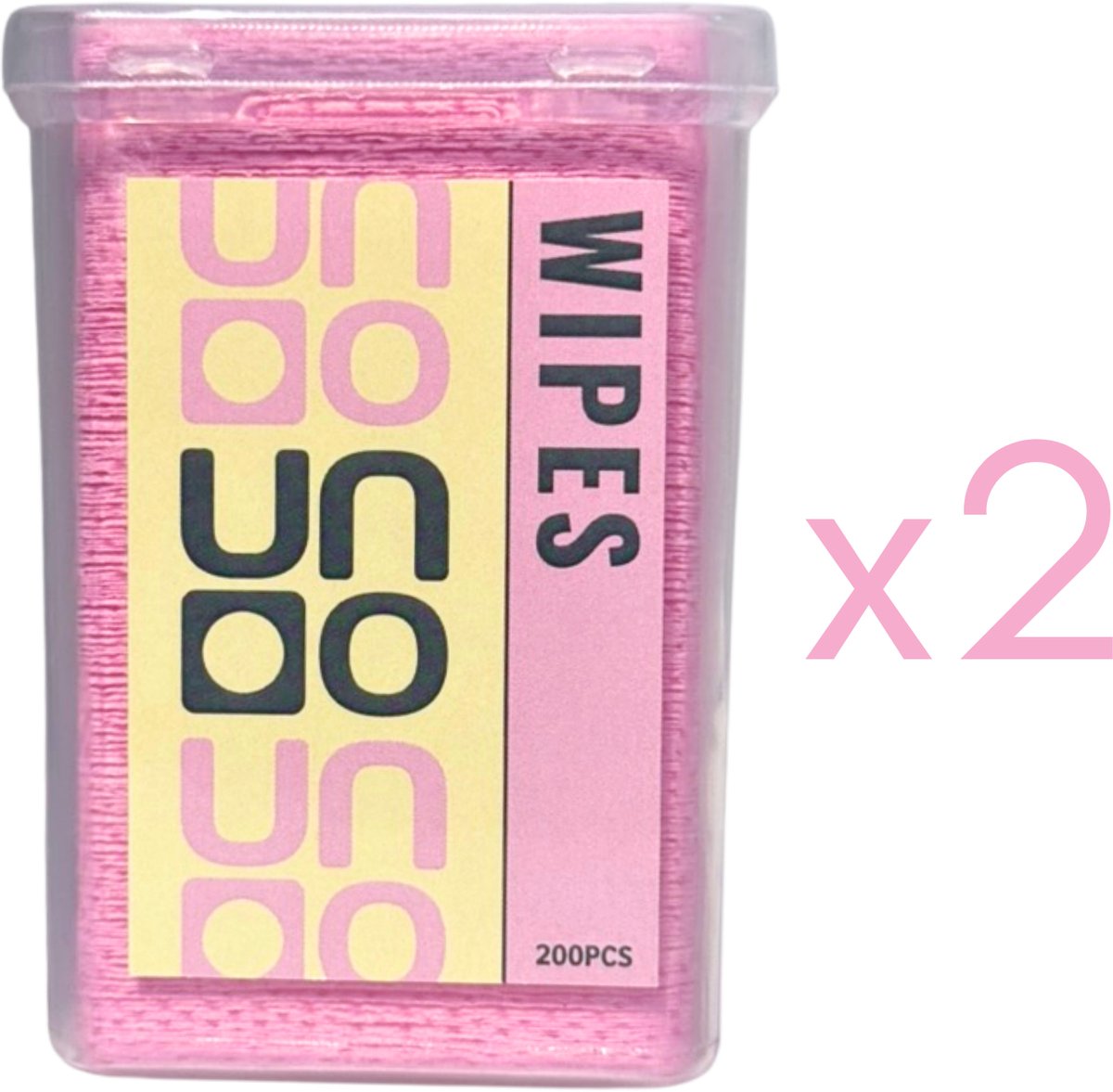 Uno Gel - Lint-free nail wipes - 400 Pluisvrije Geperforeed Doekjes - 2x200 stucks - Voor Gellak, Acryl, Cleanser, Gel - Roze