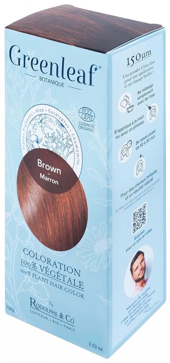 Greenleaf 100% Organische Haarkleur 100 g (Kleuren : Bruin)