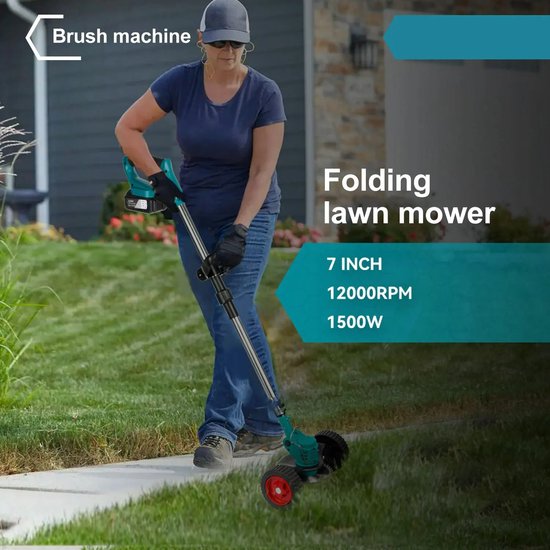 Innovastore Draadloze Elektrische Grasmaaier - Grasmaaier - Trimmer - Tuingereedschap - 3-in-1 Veelzijdige Snijder- 1500W — afbeelding 3