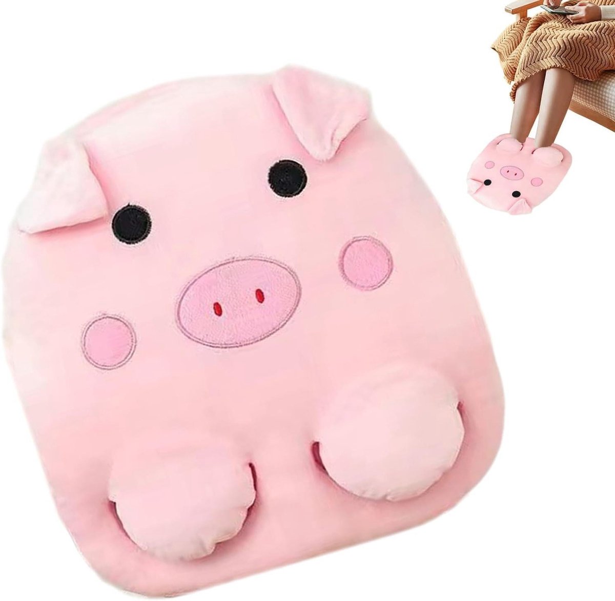 Elektrische handwarmer - Warmtekussen dier - Winterse warmte - 3 standen timer - 37 x 32 x 8 cm - Varken