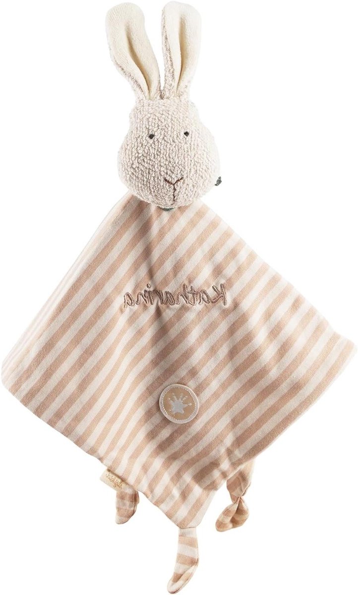 Knuffeldoek haas - Zachte knuffel - Baby troosten - Geborduurde naam - Eén maat - Beige