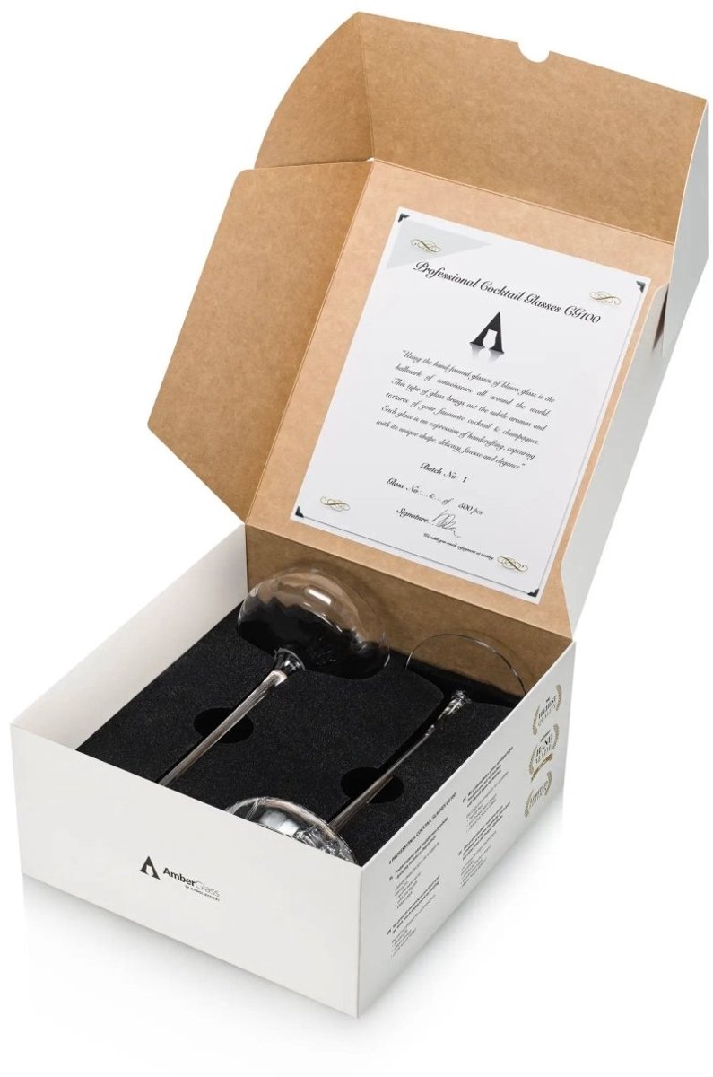 AmberGlass CG100 - Professionele Luxe Cocktail Glazen set - 2 pack - Handgeblazen — cadeau in Kookcadeaus - foto 3