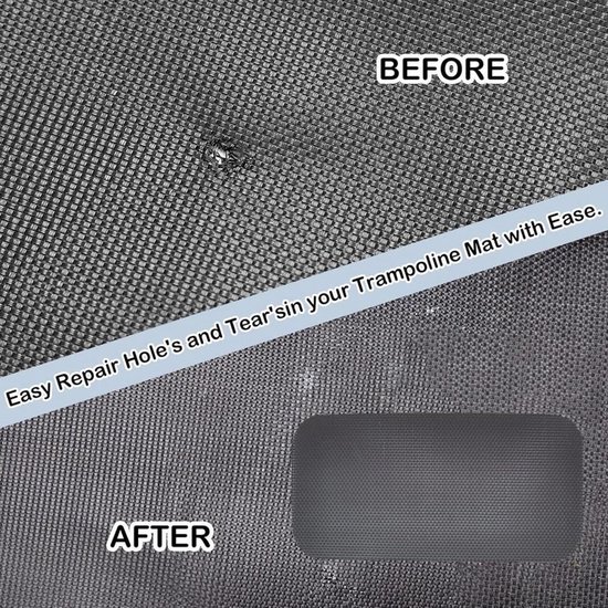 Trampoline reparatiekit - Lijm patch - Springmat herstellen - Duurzaam TPE materiaal - 19.99 x 10.01 cm - Zwart van Merkloos — afbeelding 4