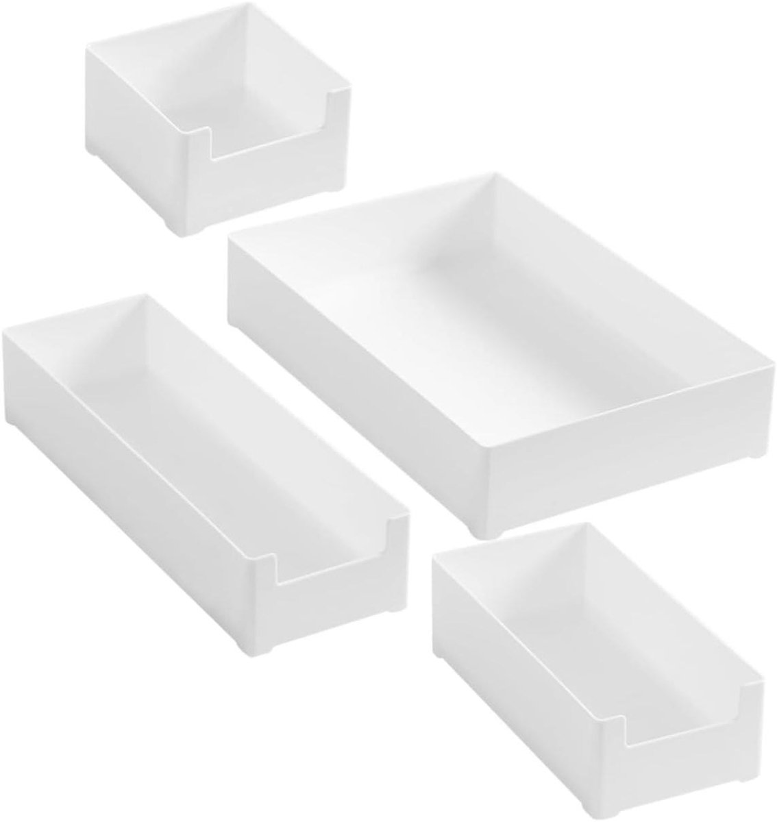 Lade Organizers - Bureau Containers - Ruim Lades Op - Set Van Vier - Verschillende Maten - Wit