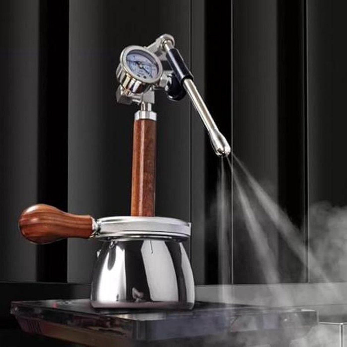Melkopschuimer Waterkoker - Stoomboot Camping - Koffie Maken - Roestvrij Staal - 350 ml - A