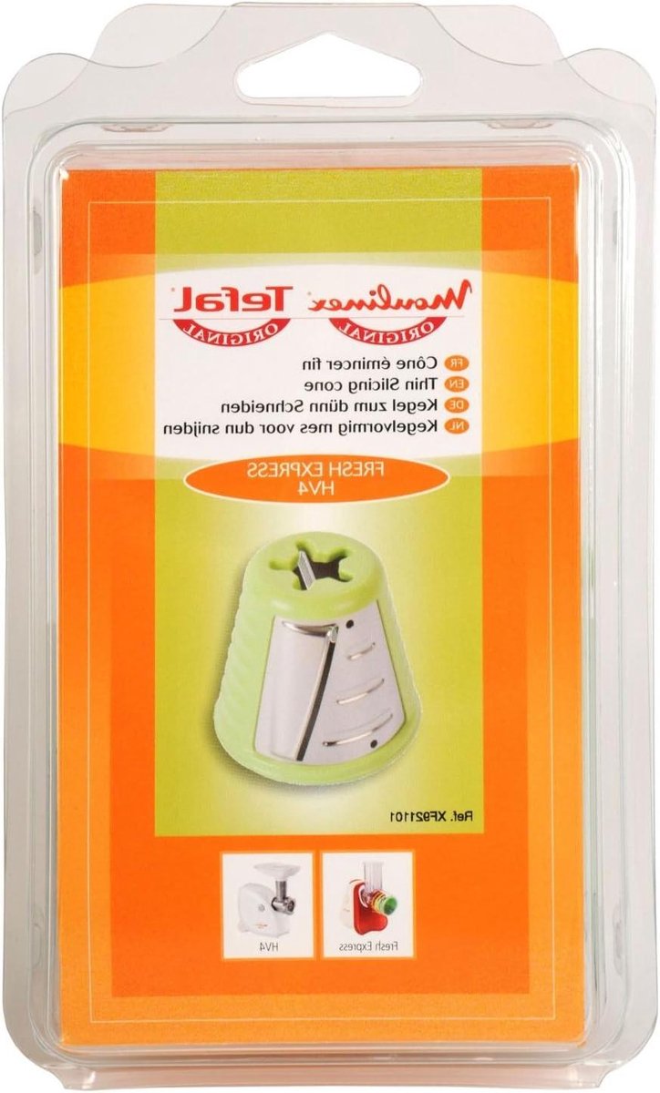 Snijcone Fijne Rasp - Accessoire Keukenmachine - Groenten Bereiden - Specifiek Ontwerp - 18 cm - Geel Transparant