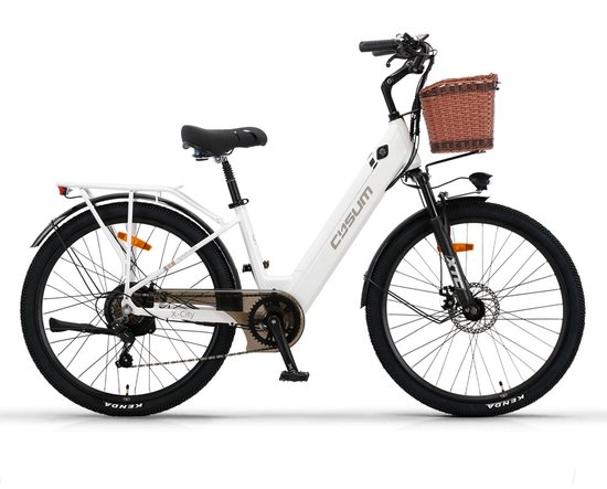 Cysum X-City Elektrische Stadsfiets - 250W Motor - 26*1.95 Inch - 48V10.4Ah Accu - Shimano 7-Snelheden - 60-80KM Bereik - Wit van Merkloos — afbeelding 2
