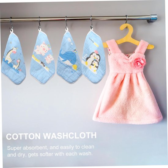 Baby Wasdoeken Set - Mousseline Vierkanten - Zacht Reinigen - 100% Katoen Garen - 5 Stuks 30x30cm - Blauw — afbeelding 3
