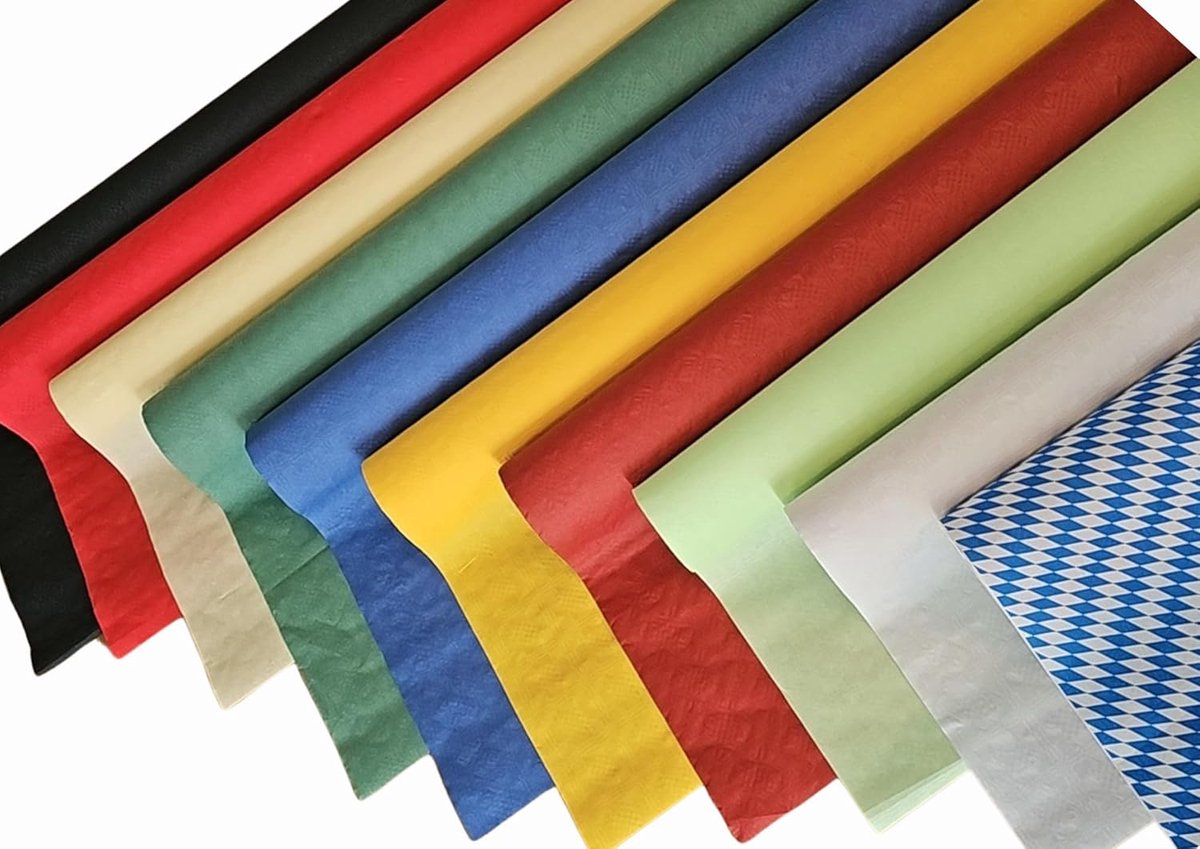 Tafelkleedrol Damast - Wegwerp laken - Feestelijke decoratie - Elegant patroon - 1 x 50 meter - Geel