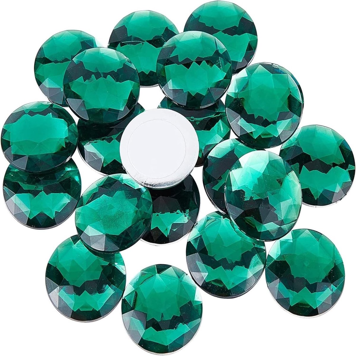aladdien - Ronde Acryl Strass - Zelfklevende Edelstenen - Groen - Sieraden en Knutselen - 50 Stuks - Perfect voor Cosplay en Uitnodigingen