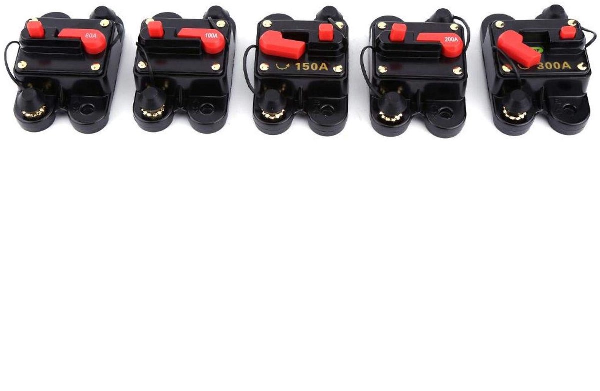 SPHProducts - Miniatuur Circuitonderbreker - 100A - Resetbare Fuse - Voor Auto Boot Fiets Stereo - Bescherming tegen Overbelasting - Veilig en Betrouw