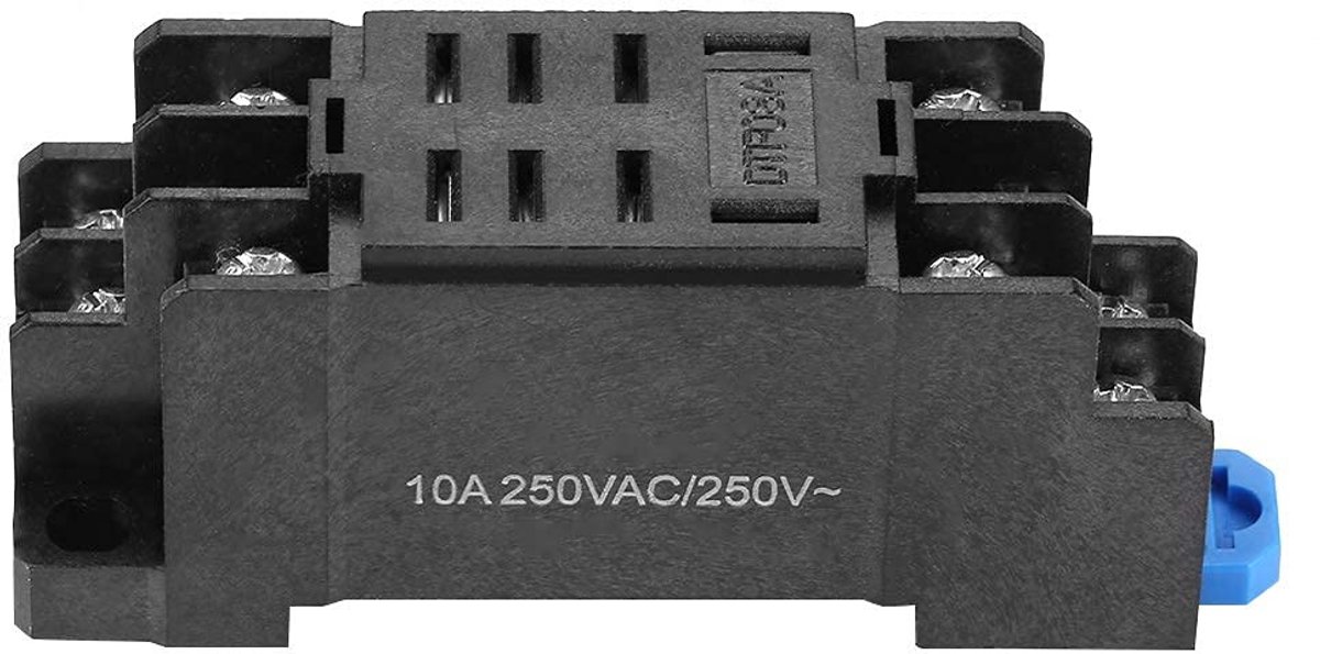 aladdien - Relais Base Socket - 8 Pins - Veiligheidsvlamvertragende materialen - 7 x 3 x 2 cm - Tijdrelais - Ideaal voor installatie - Geschikt voor..