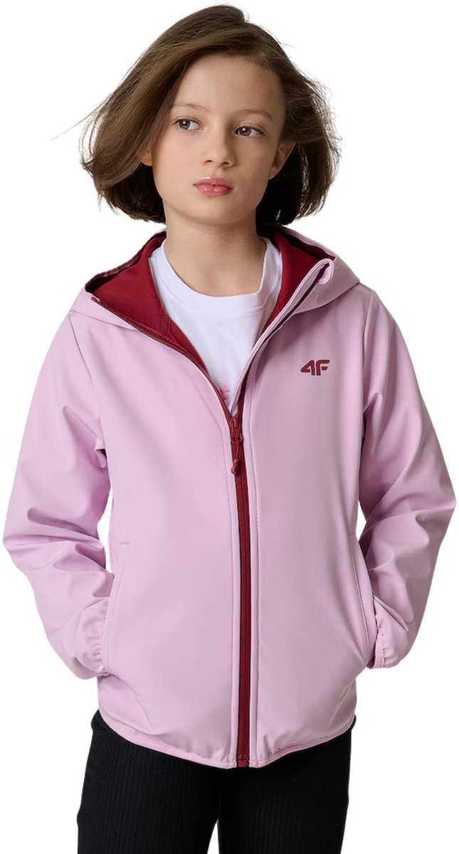 4F Jas voor meisjes softshell 128cm Roze