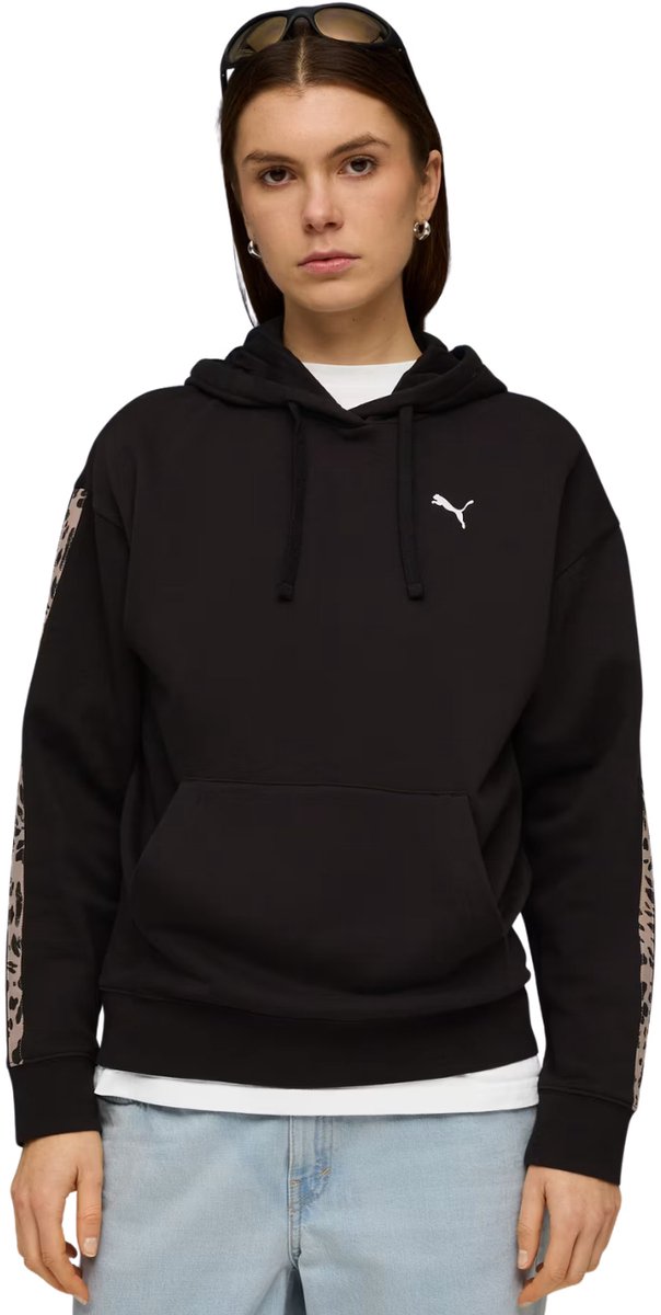 Puma Sweater Dames ESS Graphic Animal Comfort Hoodie Zwart