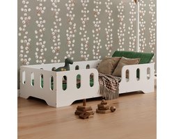 smartwood Children's bed 80x160 White - Montessori bed made of FSC certified wood, with fall protection and slatted frame, load capacity up to 230 kg - Easy assembly - TILA 2