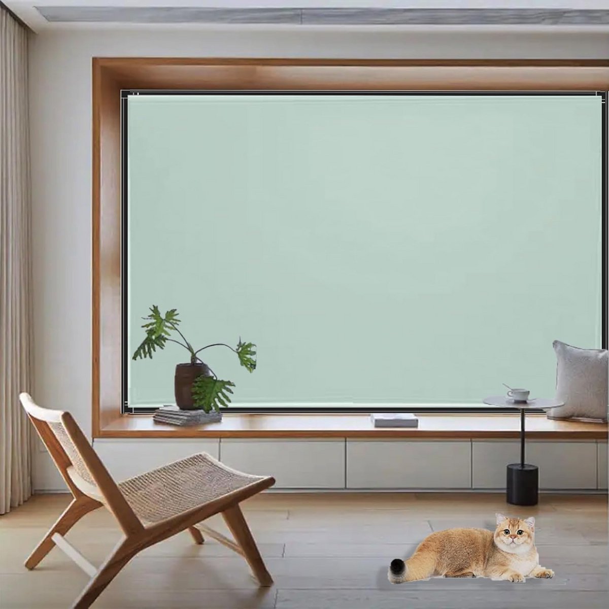 Verduisterend Rolgordijn Zonder Boren 120 x 170 cm, Energiebesparend, Ondoorzichtig, Zonwe