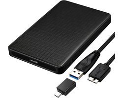 EasyULT External Hard Drive Enclosure, 2.5 inch, USB 3.0 to SATA I/II/III SSD HDD Caddy, External Enclosure for UASP Support, 9.5mm 7mm, with OTG Adapter