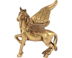 ARTVARKO Brass Flying Horse Angel Pegasus Animal Feng Shui Decorative Home Office Showpiece Golden Color 6 Inch., Animal