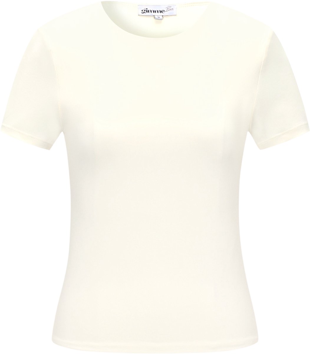 Seamless Fit Basic Tee – Nauwsluitend T-shirt – Comfortabel Basisstuk voor elke Dag - Wit - Maat XS