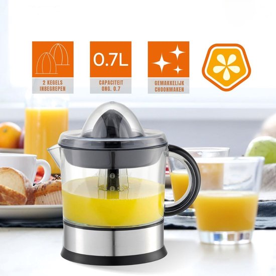 KAD® Sapcentrifuge - Elektrische Sapcentrifuge voor Fruit en Groenten - Smoothie Maker & Slowjuicer - Zwart en Zilver - 15cm x 15cm x 21cm van Merkloos — afbeelding 3