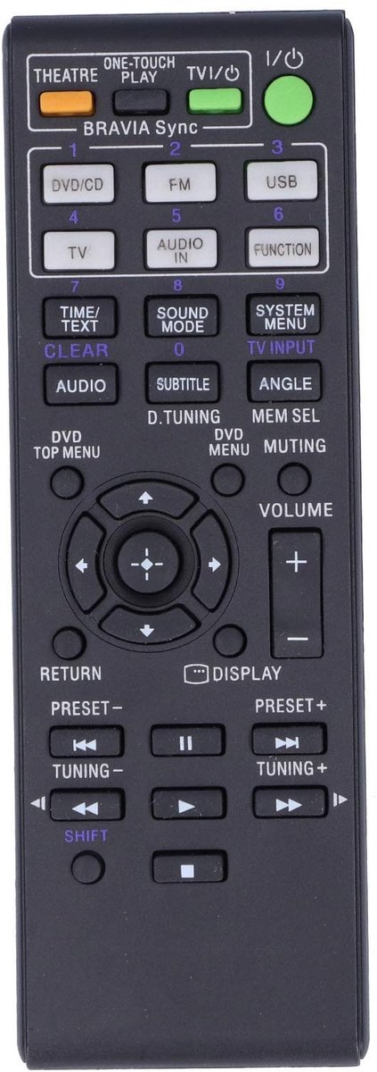 aladdien - Afstandsbediening - Draagbare afstandsbediening - Slijtvast ontwerp - Compact formaat - Geschikt voor Sony - Voor HBD-DZ330/DAV-DZ730