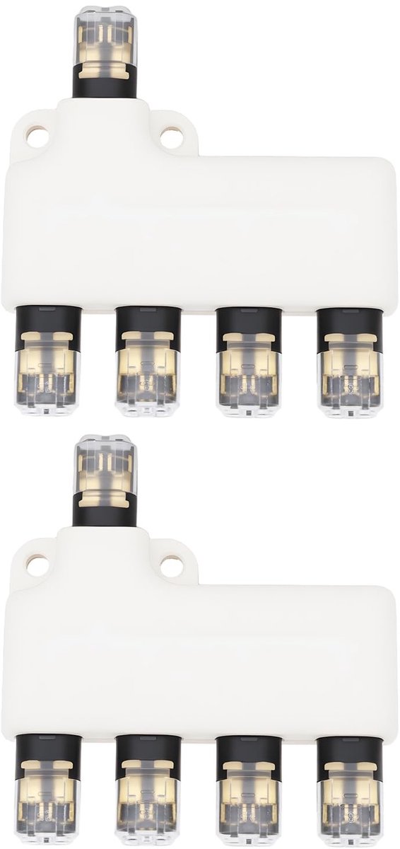 aladdien - Aansluitdoos - 4 Way Aansluitbox - Perfect voor LED Verlichting - 2 Pin Connector - Eenvoudige installatie - Geschikt voor Laagspanningss..
