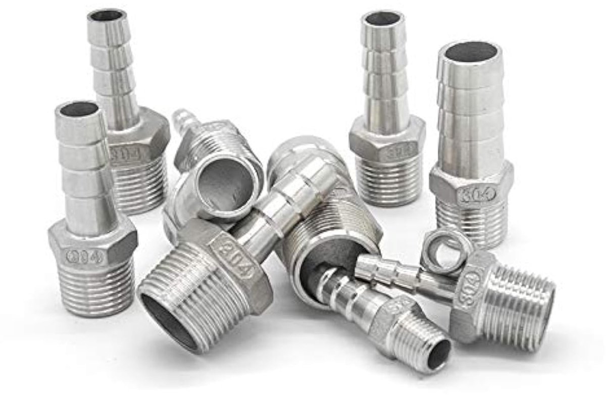 Stainless Steel BSP Male x Barb Hose Connector - Duurzame Slangfitting 1/2" x 12mm
