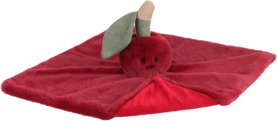 Baby veiligheidsdeken - Knuffeldoekje baby - Baby troosten - Handgemaakt design - 35 x 35 cm - Kersen — afbeelding 4