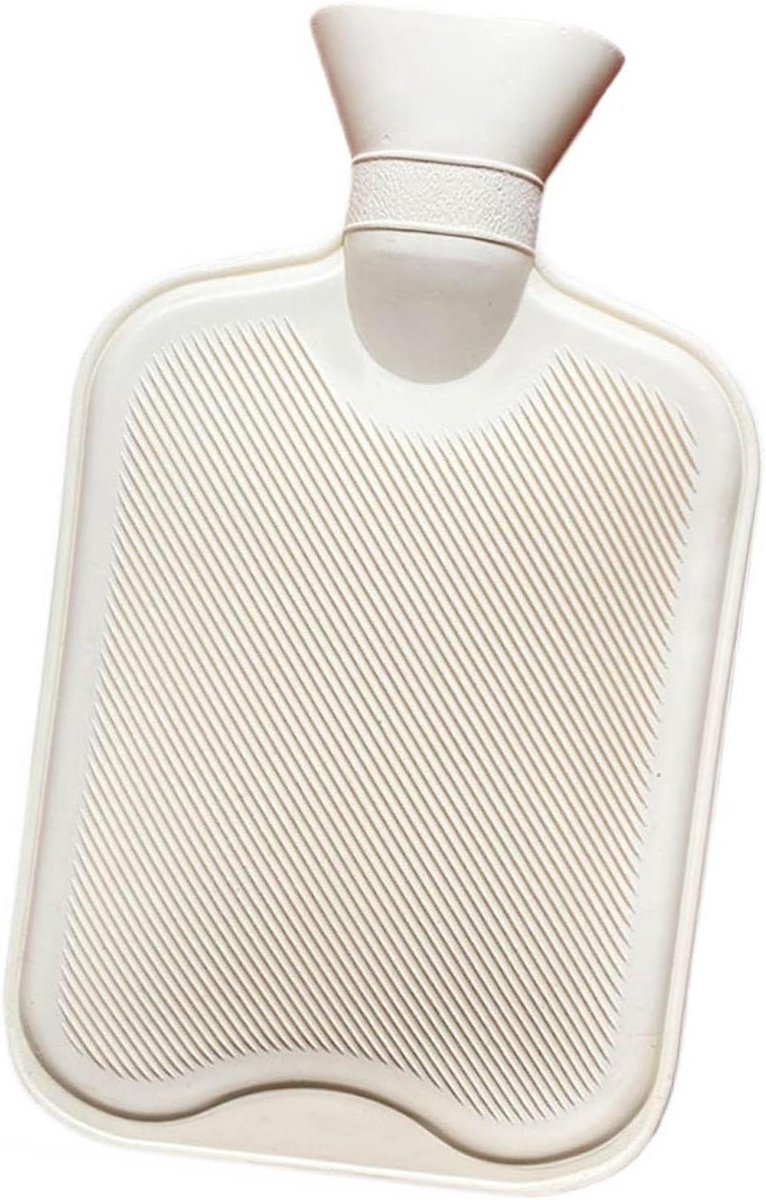 Warmwaterkruik Rubber - Warmte Kruik - Spierpijn Verlichten - Natuurlijk Rubber - 2 Liter - Wit