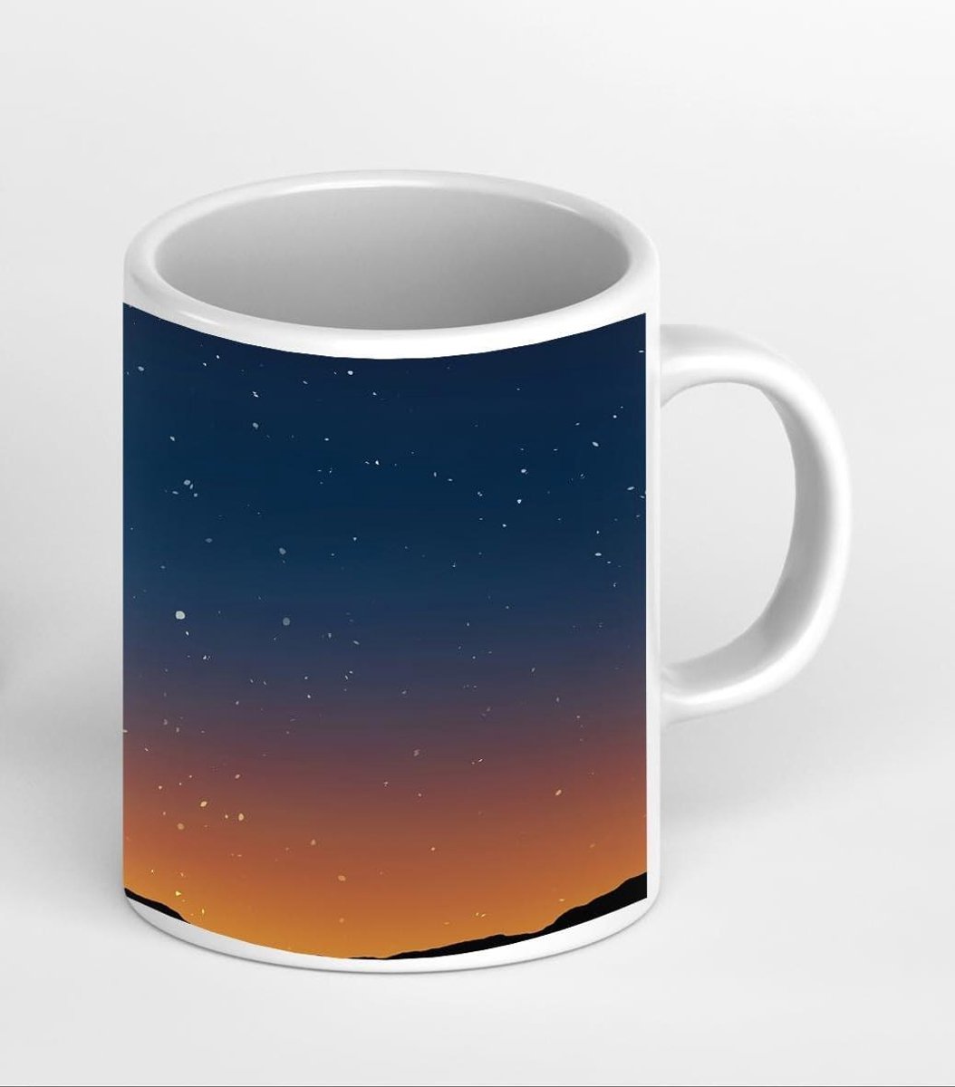 Keramische Mok - Koffiebeker Theeglas - Dagelijks Gebruik - Krasbestendig Bedrukt - 300 ml - Wit