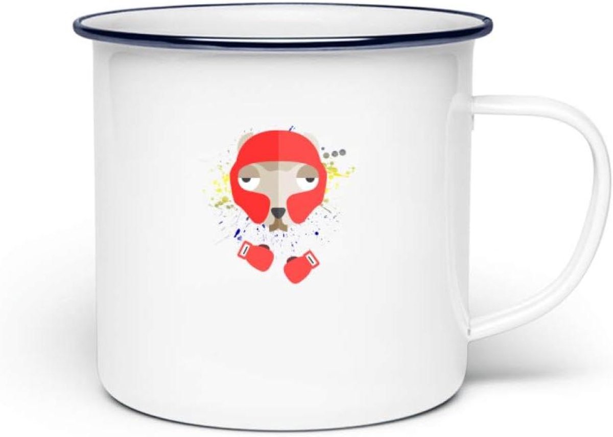 Emaille mok - Koffiemok Theeglas - Dranken serveren - Uniek ontwerp - 300 ml - Wit